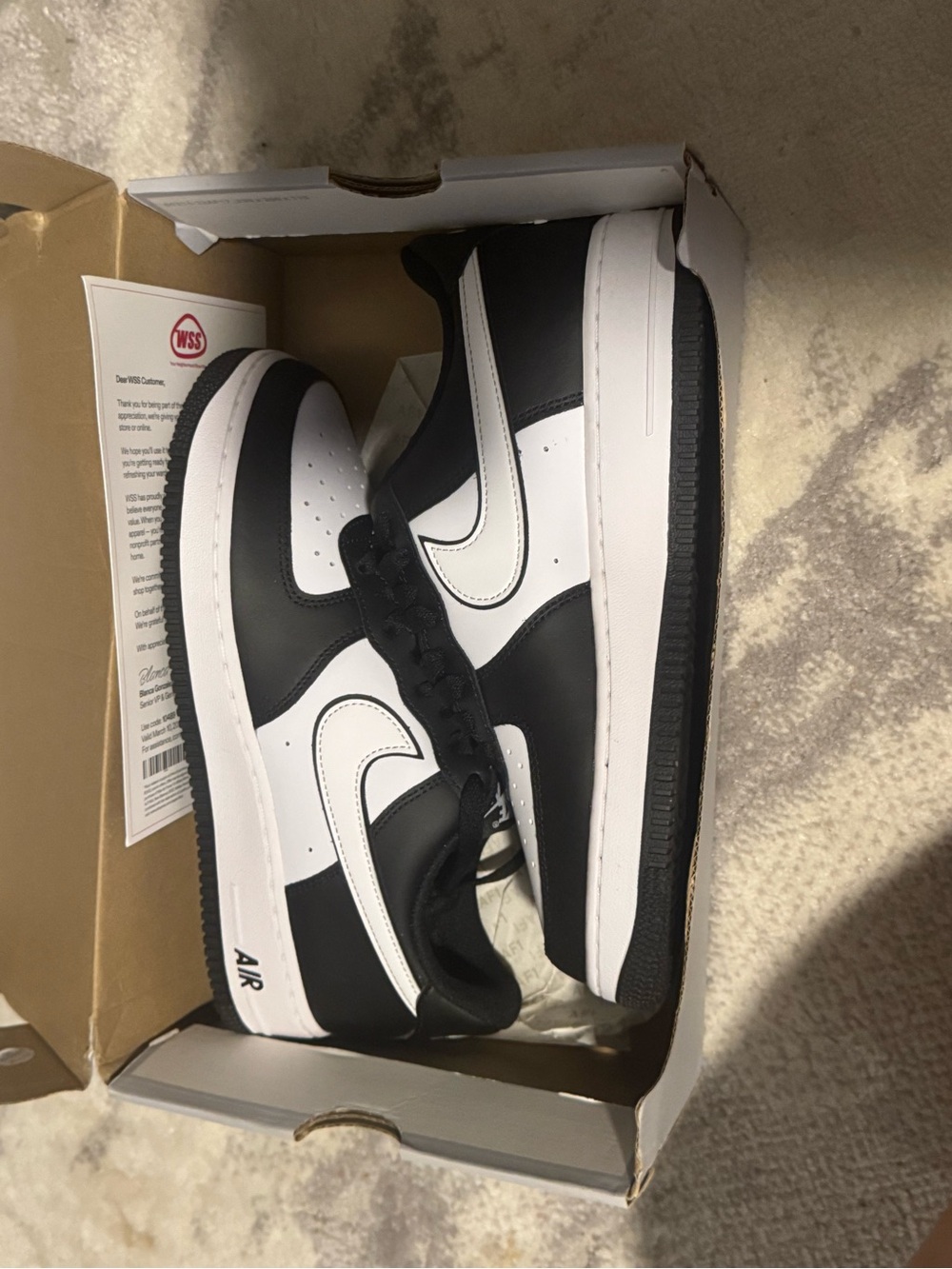 Men's Black and White Low-Top Sneakers with Contrast Swoosh